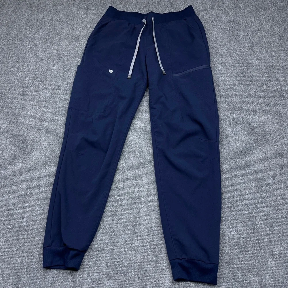 Fabletics Mid-Rise On-Call Scrub Jogger Women S Navy Blue Solid Stretch Pocket